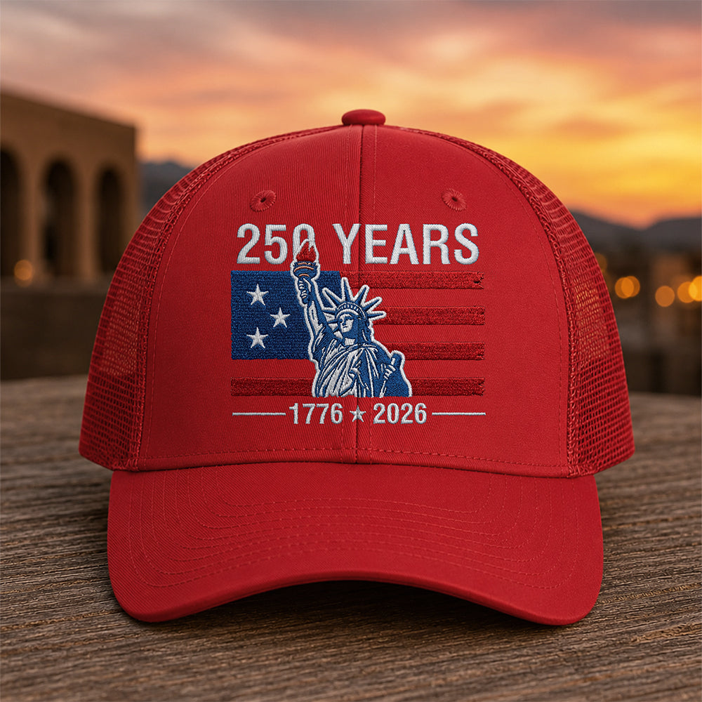 250 Years Of America Trucker Hat, Patriotic USA Hat HA75 921666