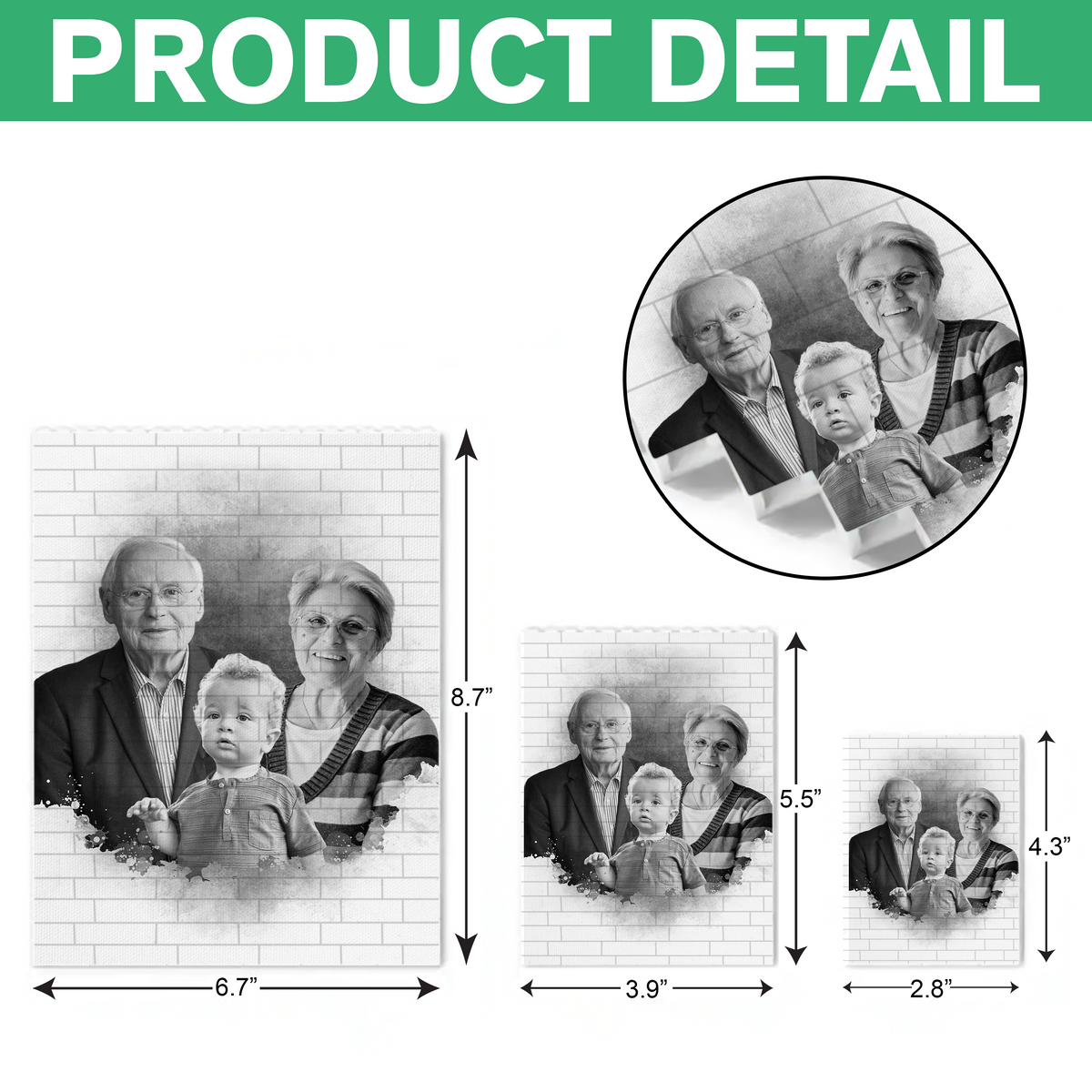 Custom Photo Add Deceased Loved One Memorial Family Building Brick Block HO82 902930