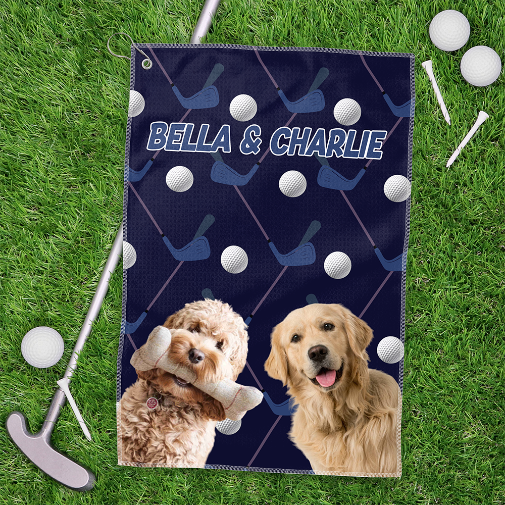 Custom Dog Cat Photo Golf Towel Gift For Dog Cat Dad Golfer HO82 894174