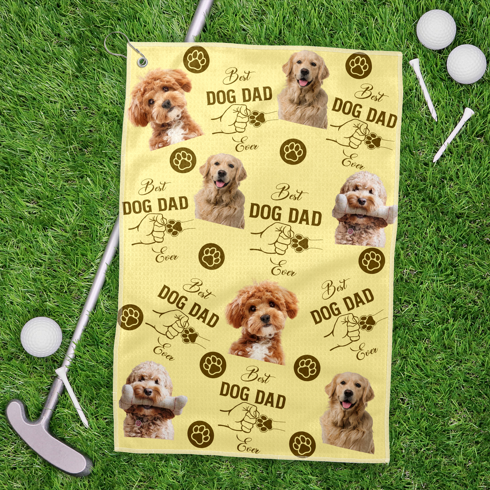 Custom Photo Best Dog Dad/Dog Mom Ever Golf Towel HO82 894262