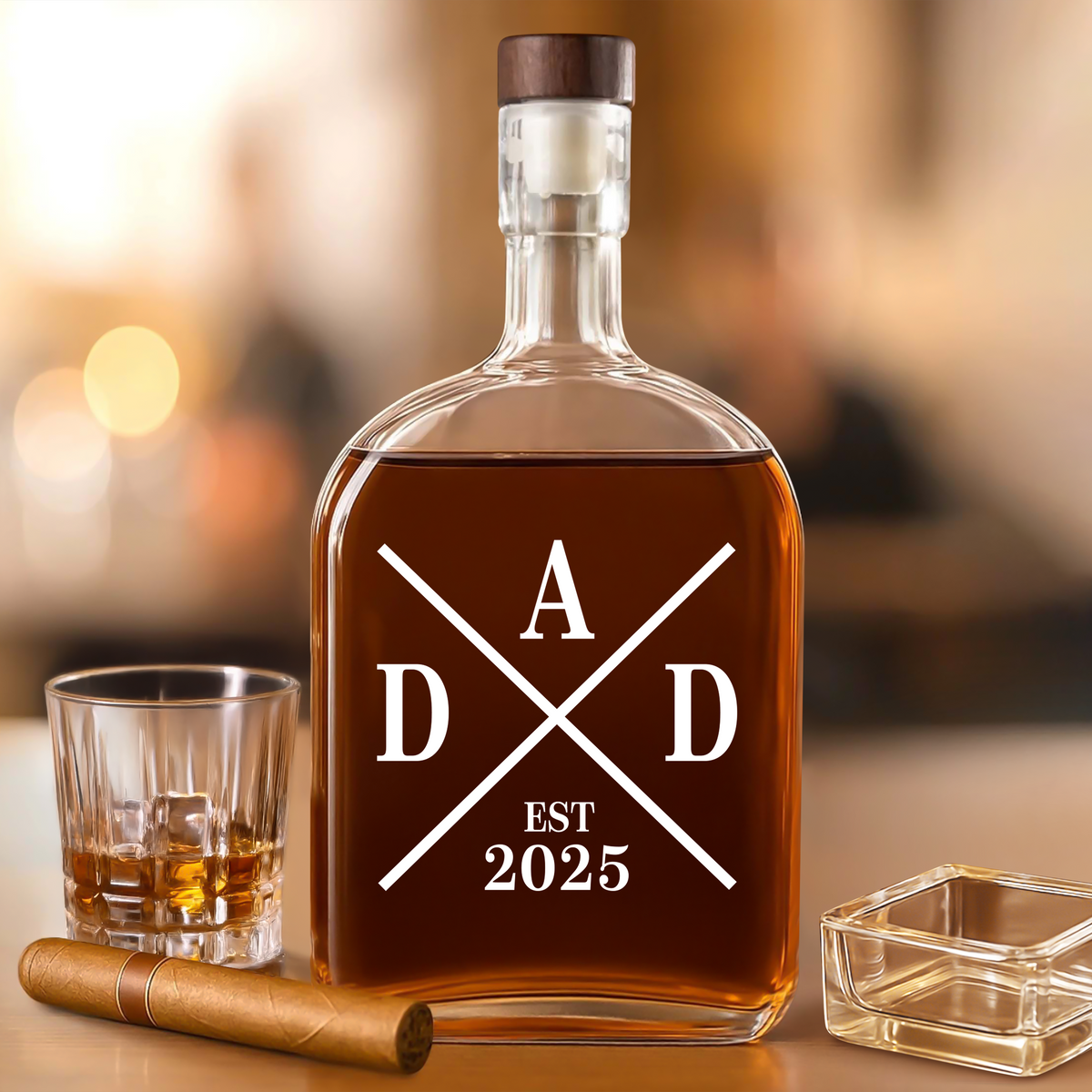 Personalized Dad EST Whiskey Bottle CH07 895976