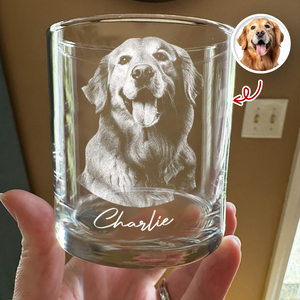 Custom Dog Photo Engraved Whiskey Glass Gift For Dog Lovers CH07 910014