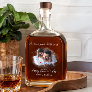 Custom Photo Forever Your Little Girl, Little Boy & Dad Family Whiskey Bottle HO82 894062