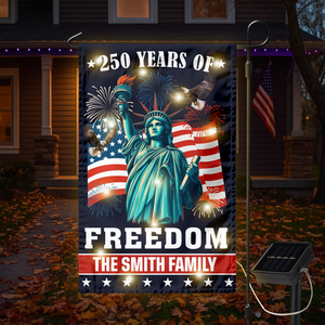 Custom Family Name 250 Years of Freedom American Led Garden Flag Patriotic Independence Day Decor CH07 899574
