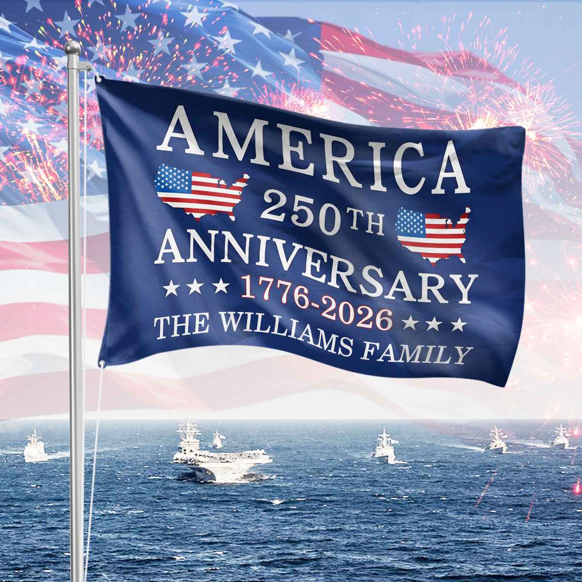 America 250th Anniversary 1776 - 2026 Double-Sided Flag HA75 898340