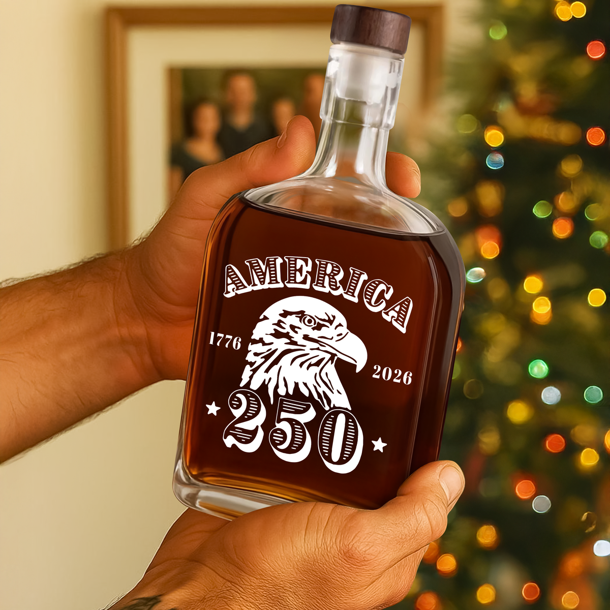 America 250 Years Happy 250th Birthday USA Whiskey Bottle HA75 898100