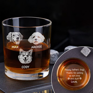 Custom Photo Thanks For Picking Up My Poop and Stuff Engraved Rock Glass CH07 895744