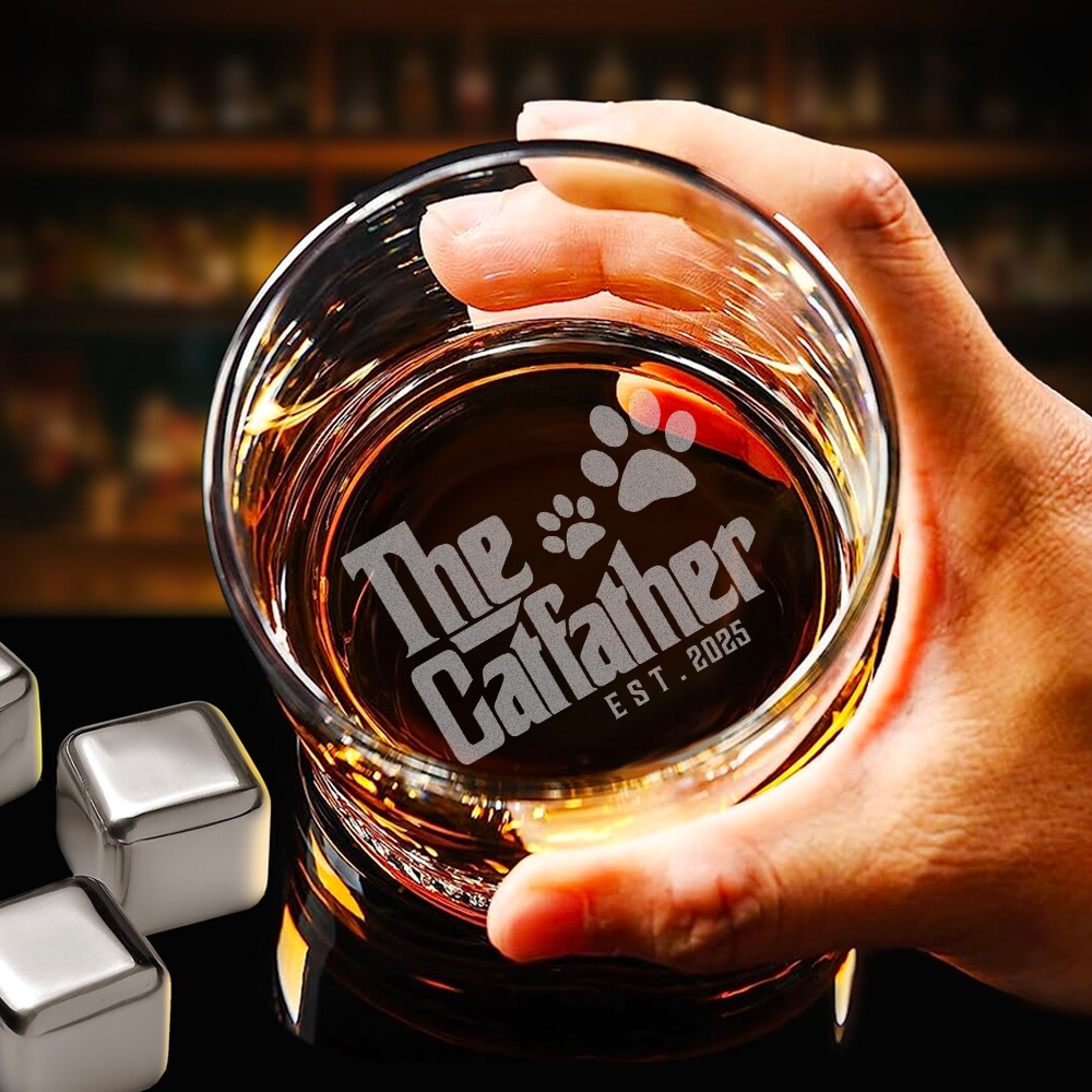 Custom Photo The Cat Father For Cat Lover Whiskey Glass TH10 892847