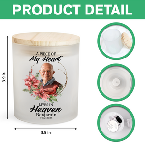 Custom Photo Dad Mom In Heaven Memorial Glass Jar With LED Candle LM32 893495