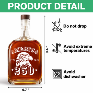 America 250 Years Happy 250th Birthday USA Whiskey Bottle HA75 898100