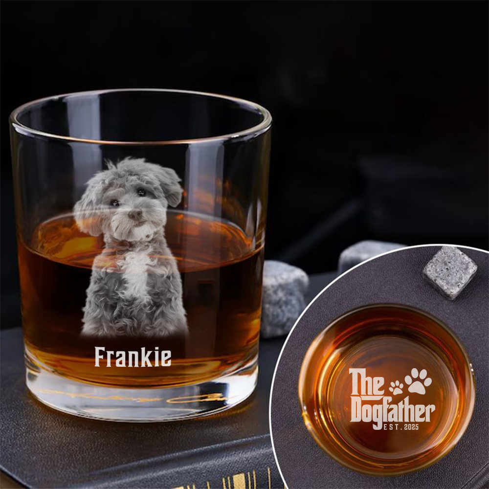 Custom Photo The Dog Father For Dog Lover Whiskey Glass TH10 892783
