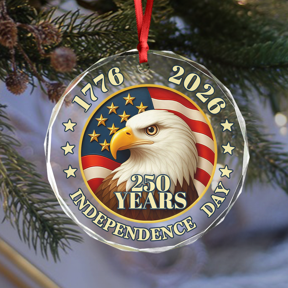 250 years of America American Independence Day Glass Ornament HA75 897120
