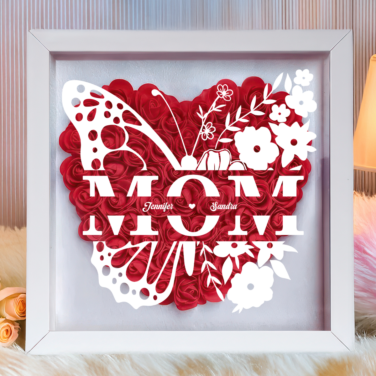 Personalized Butterfly Mom Flower Shadow Box Mother's Fay Gift CH07 895462