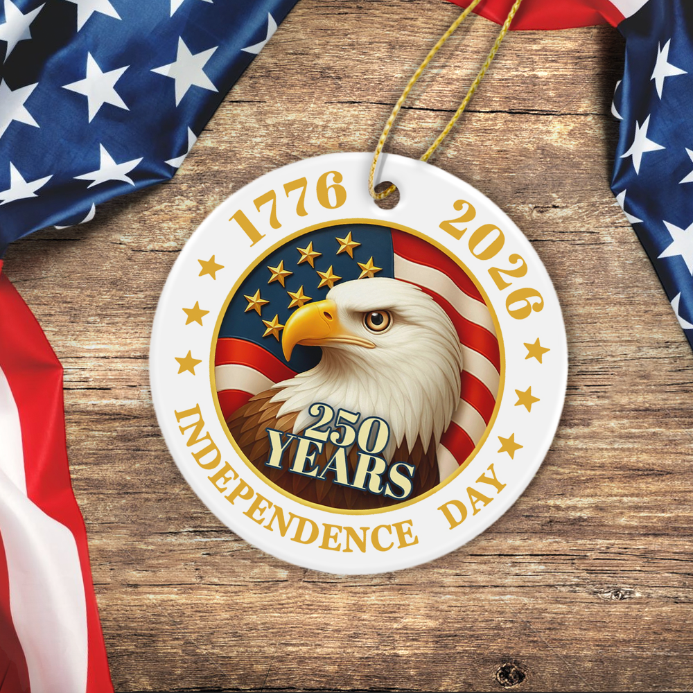 250 Years Of America Ceramic Ornament Independence Day Gift HA75 897846