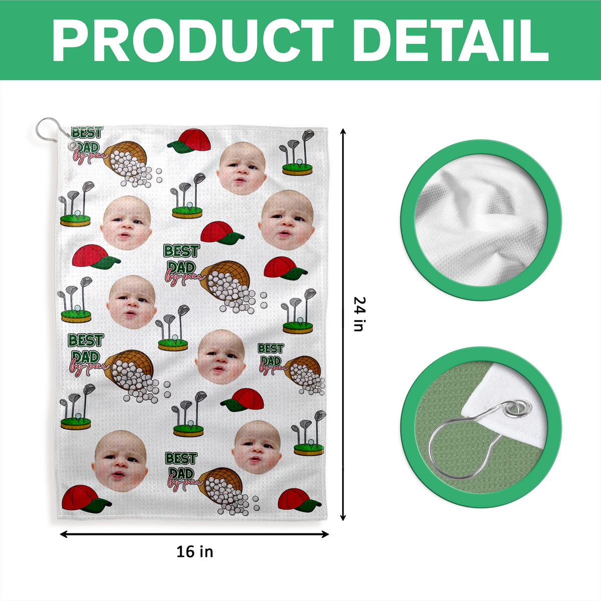 Custom Kid Photo Golf Towel Gift For Dad, Golf Lovers HO82 894176