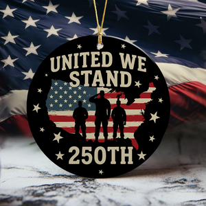 United We Stand 250th Anniversary USA Veteran Ceramic Ornament HA75 897316