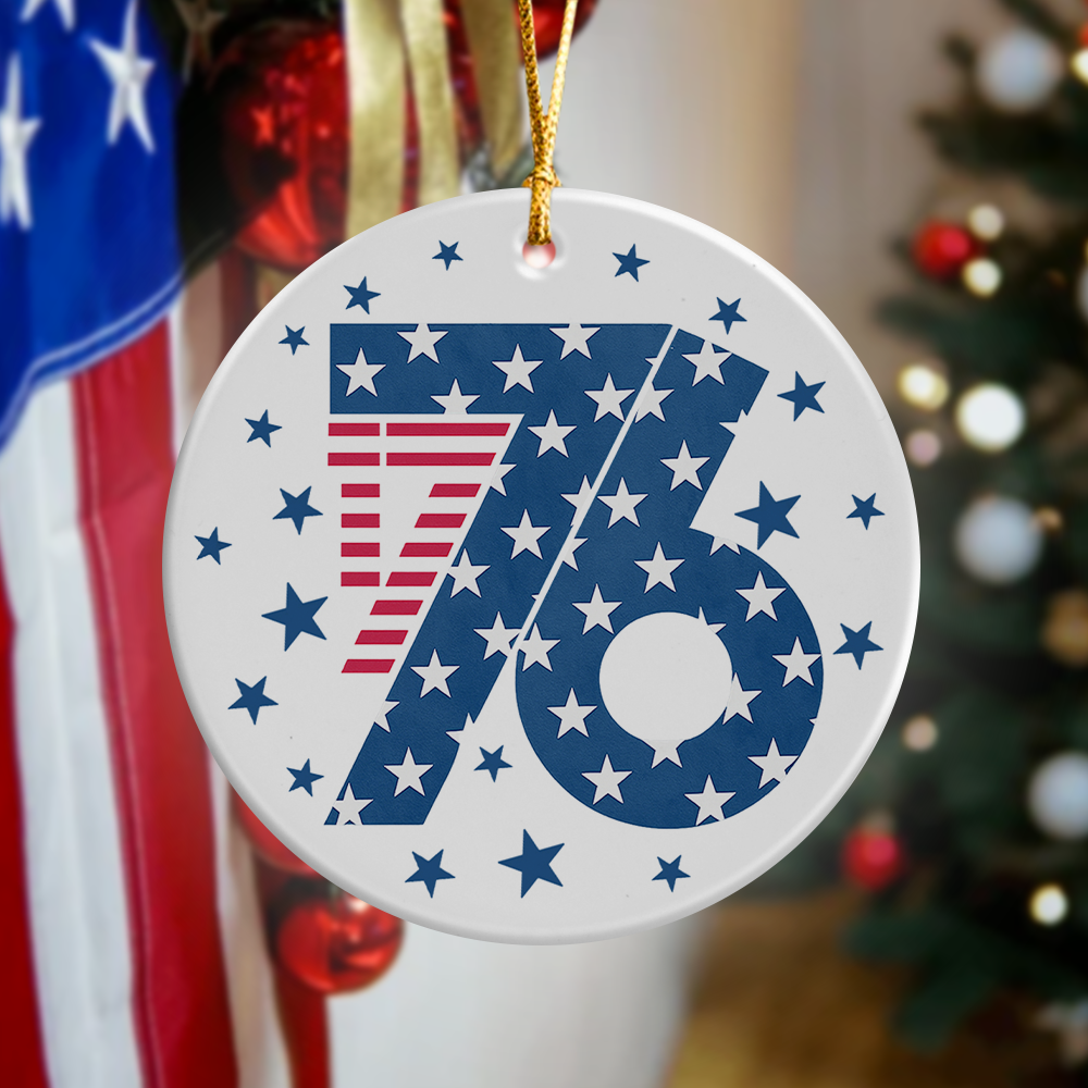 1776 America Patriotic Independence Day Ceramic Ornament HO82 900364