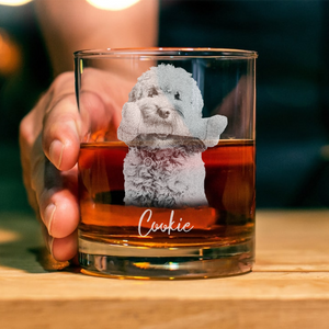Custom Photo Best Dog Dad Cat Dad Ever Personalized Engraved Whiskey Glass CH07 895722