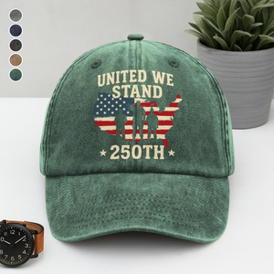 United We Stand 250th Anniversary USA Veteran Washed Denim Baseball Cap HA75 897314