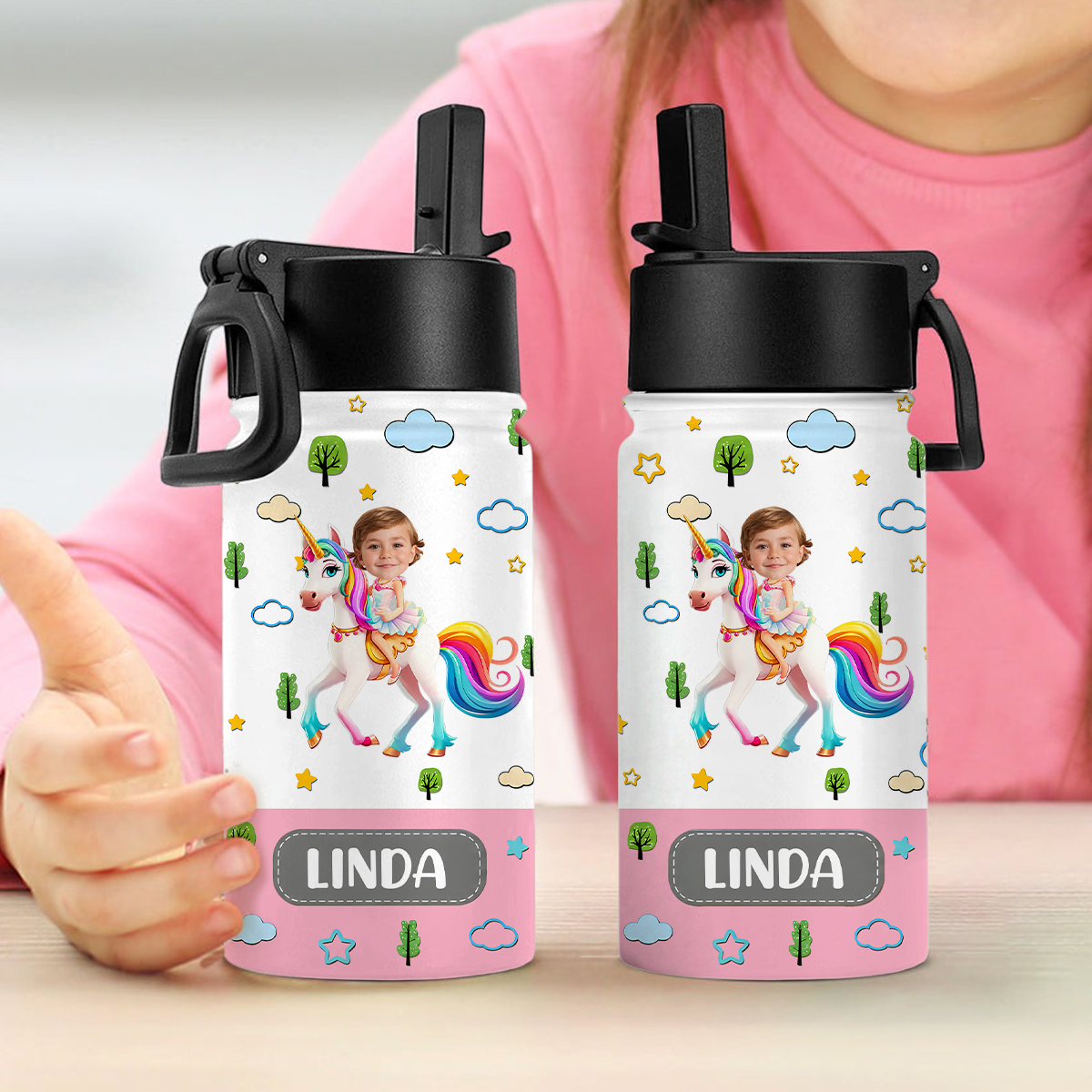 Custom Photo Car Lorry Vehicle Helmet Kid Water Bottle HO82 902968