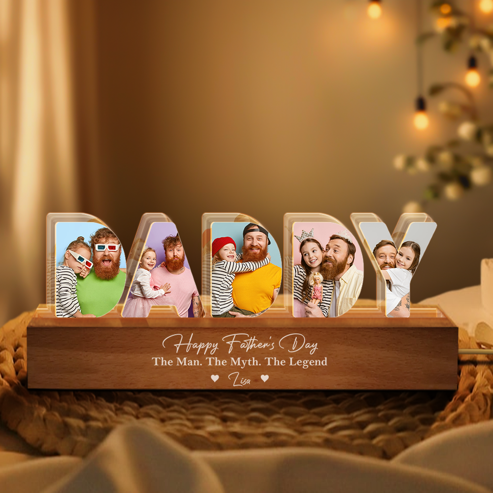 Custom Photo The Best Dad Happy Father's Day - Personalized LED Night Light CH07 895892