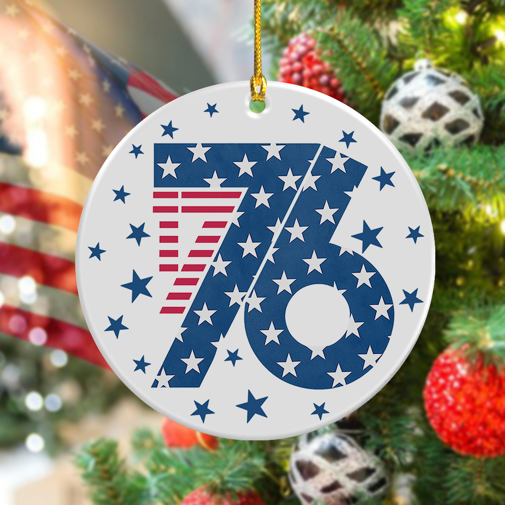 1776 America Patriotic Independence Day Ceramic Ornament HO82 900364