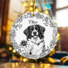 Custom Pet Photo Sketch Line Art Christmas Ceramic Ornament HA75 919124