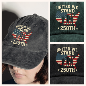 United We Stand 250th Anniversary USA Veteran Washed Denim Baseball Cap HA75 897314