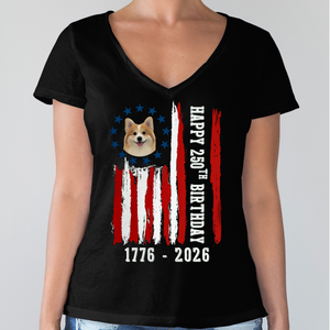 Custom Dog Photo Happy 250 Years Of Freedom Patriot Dark Shirt LM32 895215