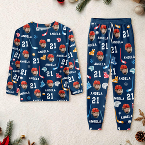 Custom Face Photo With Hockey Sport Sleepwear HO82 900046