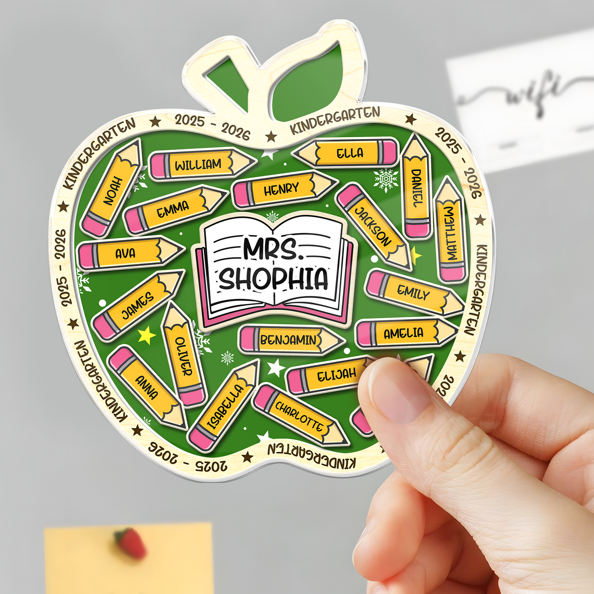 Thank You Kindergarten Teacher Acrylic Apple Shaking Magnet Personalized Gift From Students HO82 894290