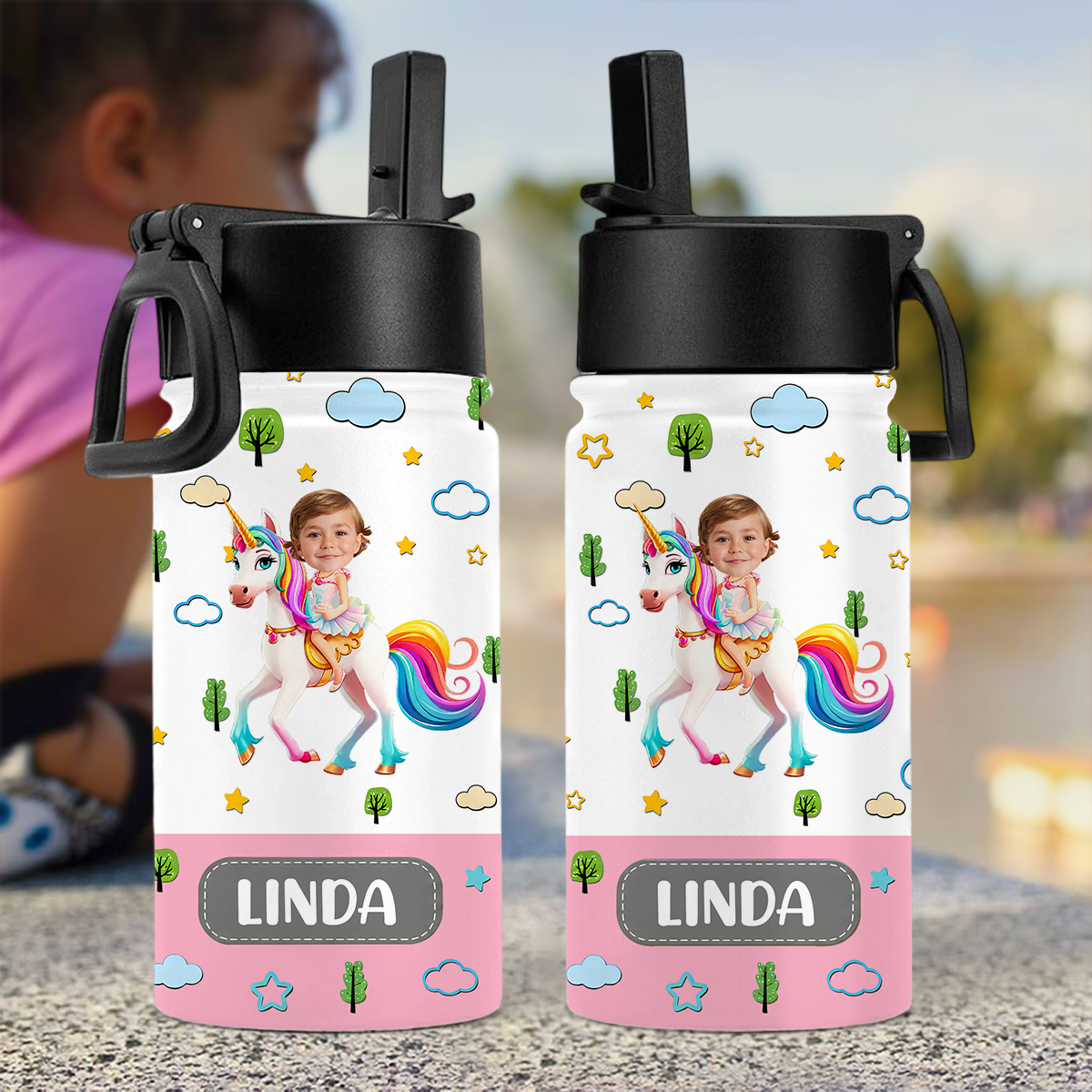 Custom Photo Car Lorry Vehicle Helmet Kid Water Bottle HO82 902968