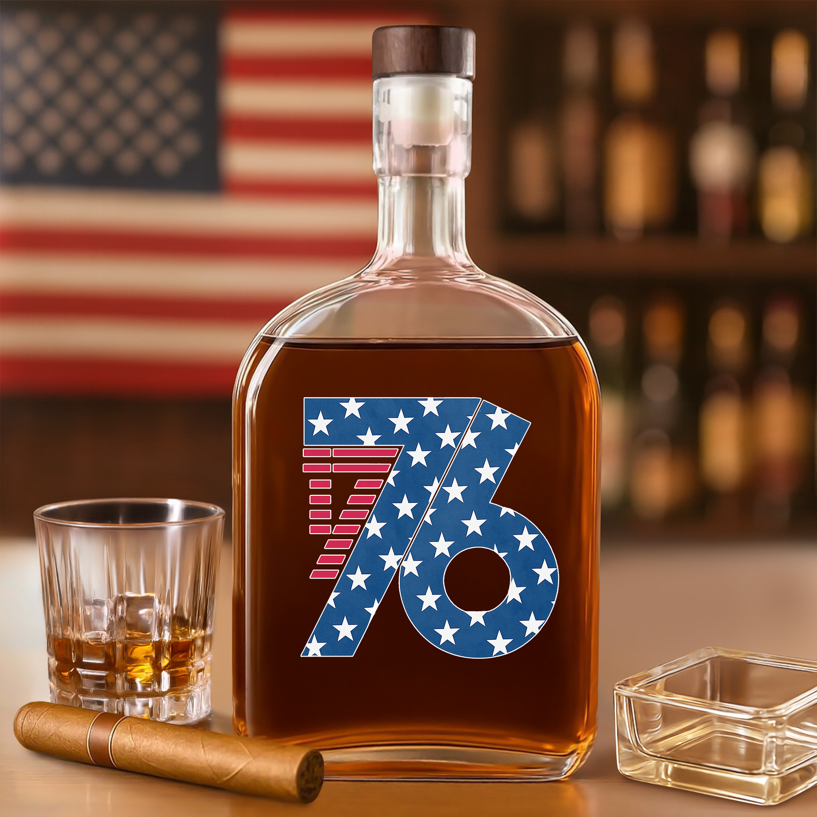 1776 America Patriotic Independence Day Whiskey Bottle HO82 900360