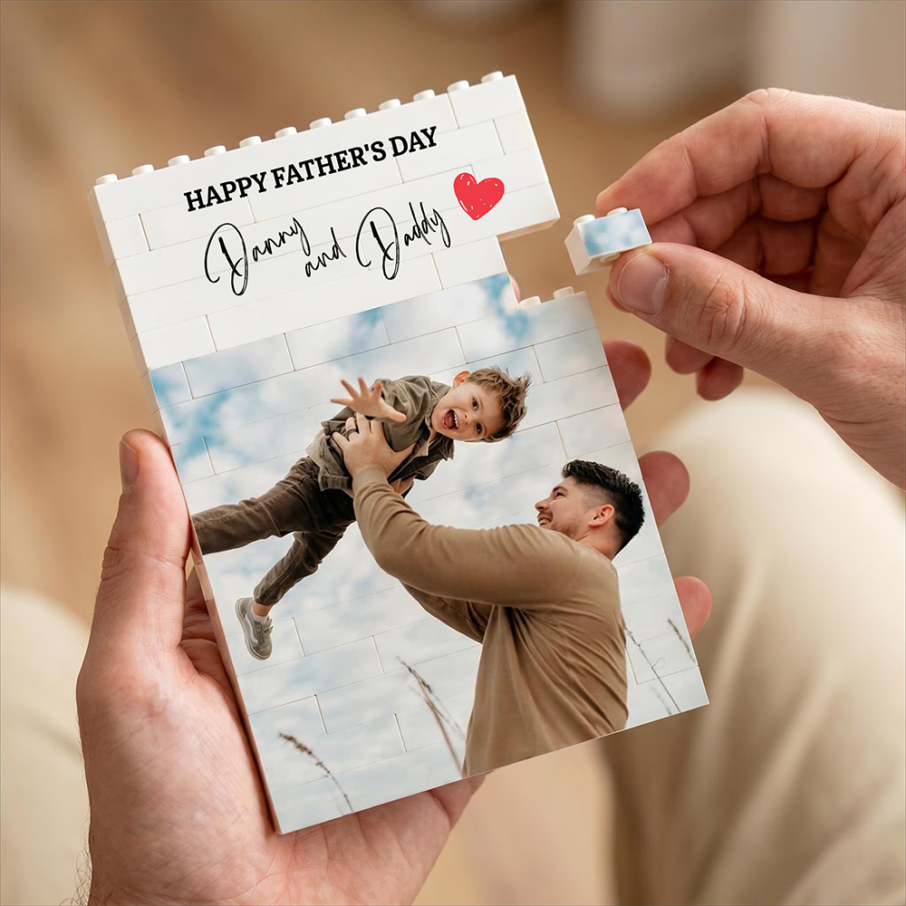 Custom Photo Happy Father's Day Building Brick Blocks Gift For Dad, Grandpa HA75 921502
