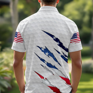 Personalized Golf Ball Pattern With America Flag Polo Shirt Gift For Golfer, Golf Lovers HO82 900806
