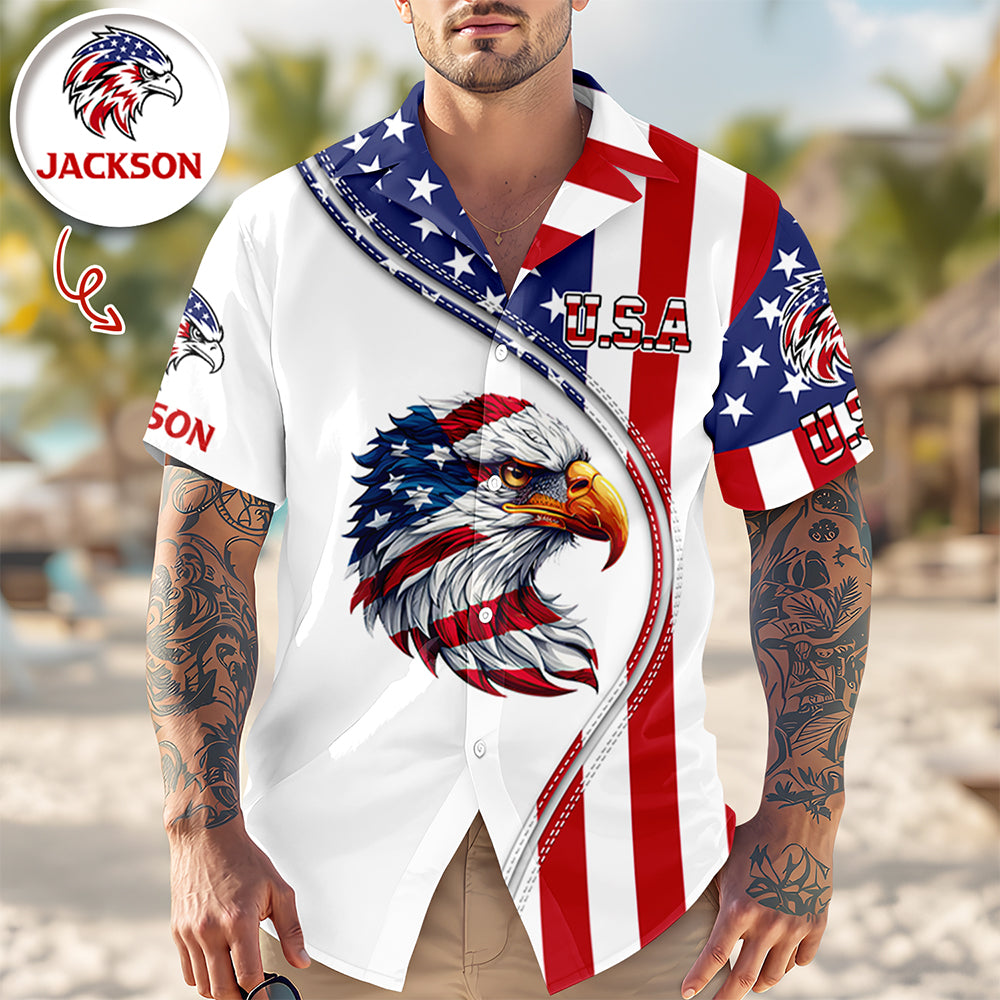 Custom Name American Pride Patriotic 250th Anniversary Eagle Hawaii Shirt HA75 921096