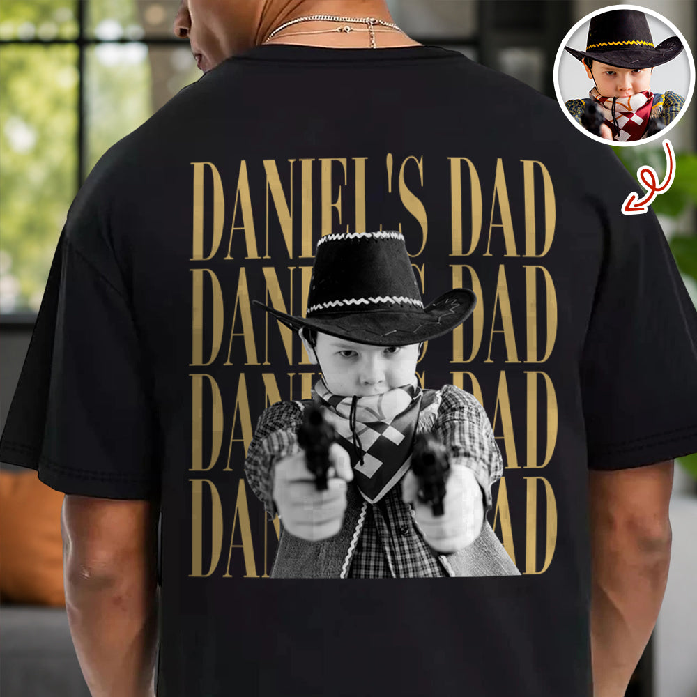 Personalized Vintage Photo Dad, Mom, Grandpa, Grandma Family Back Dark Shirt HA75 921522