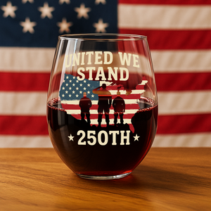 We Stand 250th Anniversary USA Veteran Wine Glass HA75 897312