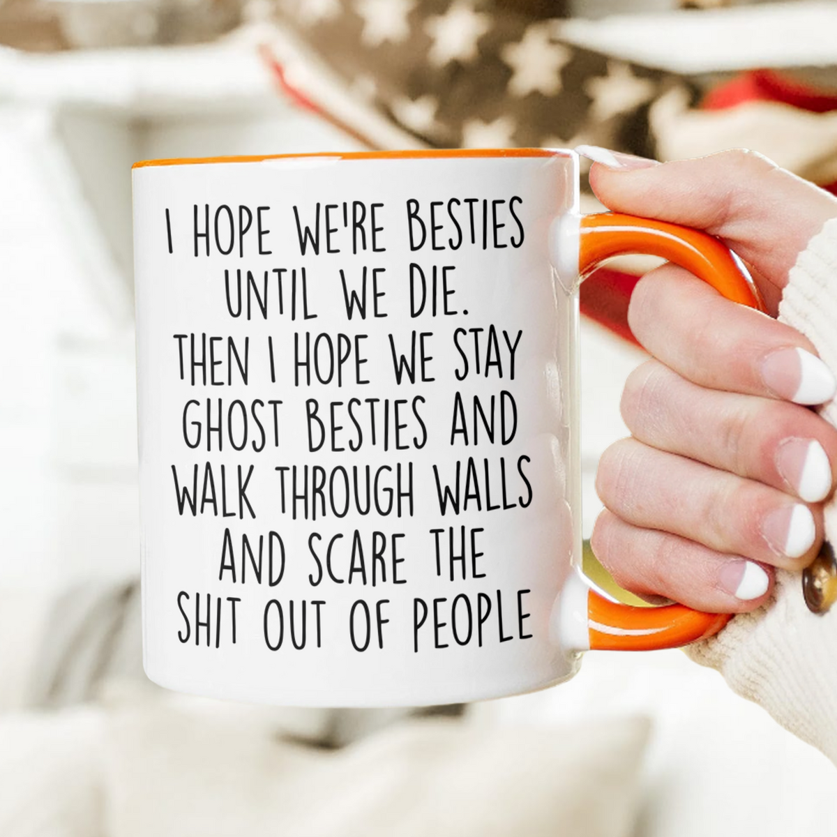 Custom Name Skeleton Bestie Mug – Personalized Halloween Gift for Best Friends HO82 903186