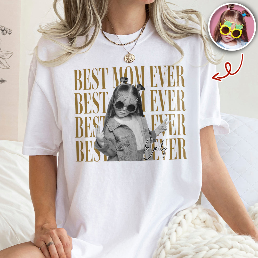 Personalized Vintage Photo Best Mom Ever Family Bright Shirt HA75 921362