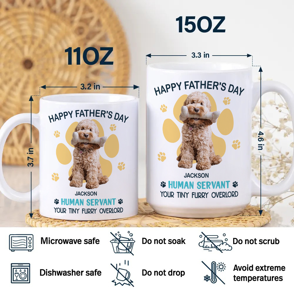 Custom Photo Good Morning Human Servant Personalized White Mug Funny Gift For Dog Cat Lover CH07 895992