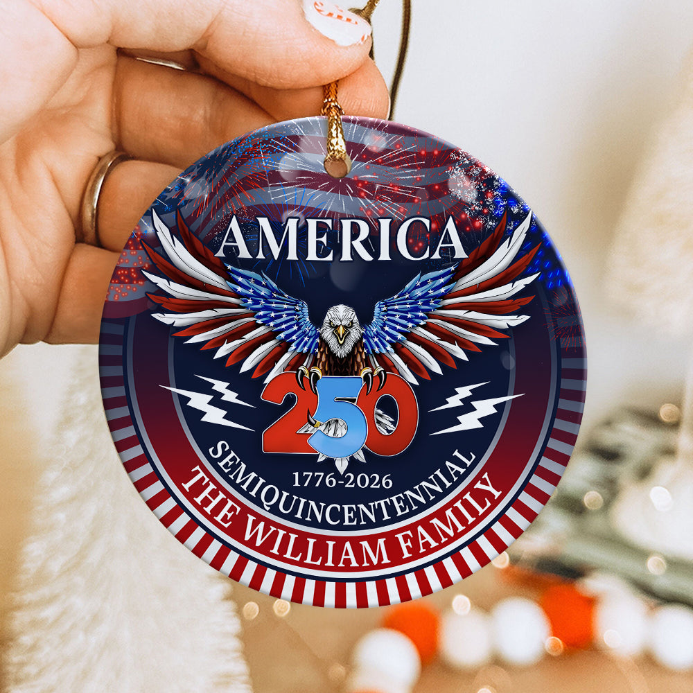 250 Years America Semiquincentennial Personalized Ceramic Ornament HA75 898536