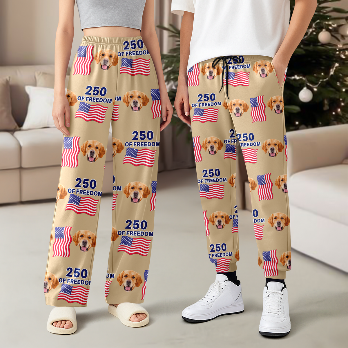 Custom Cute Dog Photo America 250 Years Of Freedom Sweatpants LM32 895849