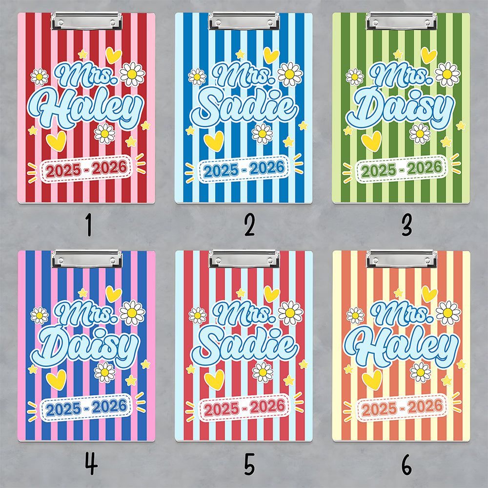 Custom Name Teacher Clipboard, Personalized Back to School Classroom Accessory LM32 669399