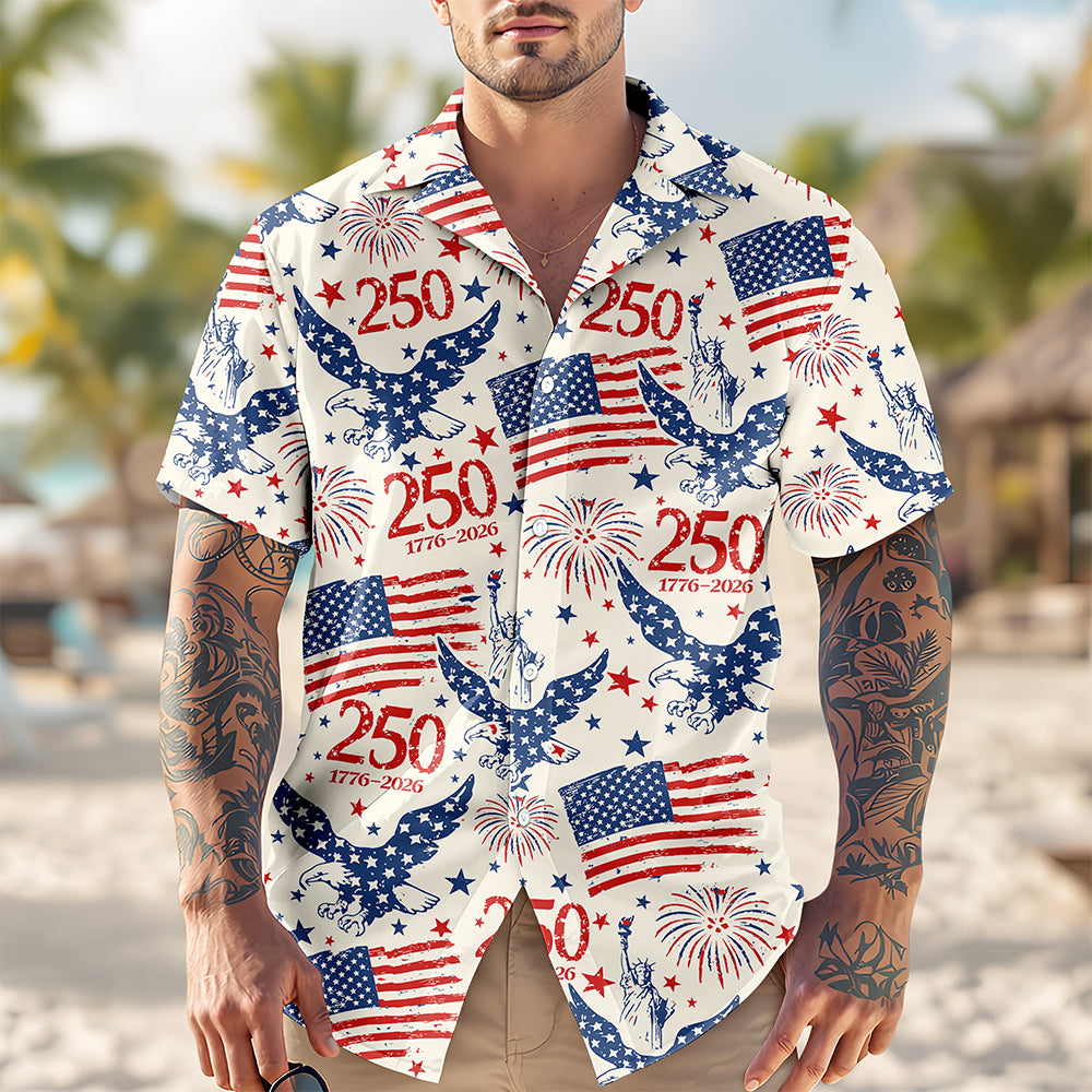Personalized America 250th Anniversary Patriotic Eagle Hawaii Shirt HA75 920292