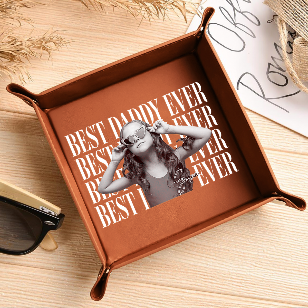 Personalized Vintage Photo Best Dad Mom Ever Valet Tray - Father’s Day Gift LM32 669057