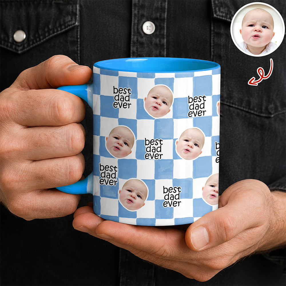 Custom Baby Face Best Dad, Mom Ever Personalized Gift for Parents Accent Mug HA75 921478