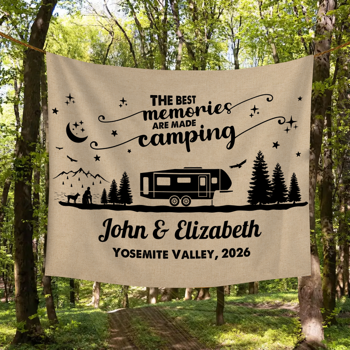Personalized Welcome To Our Campsite Camping Tapestry HO82 903070