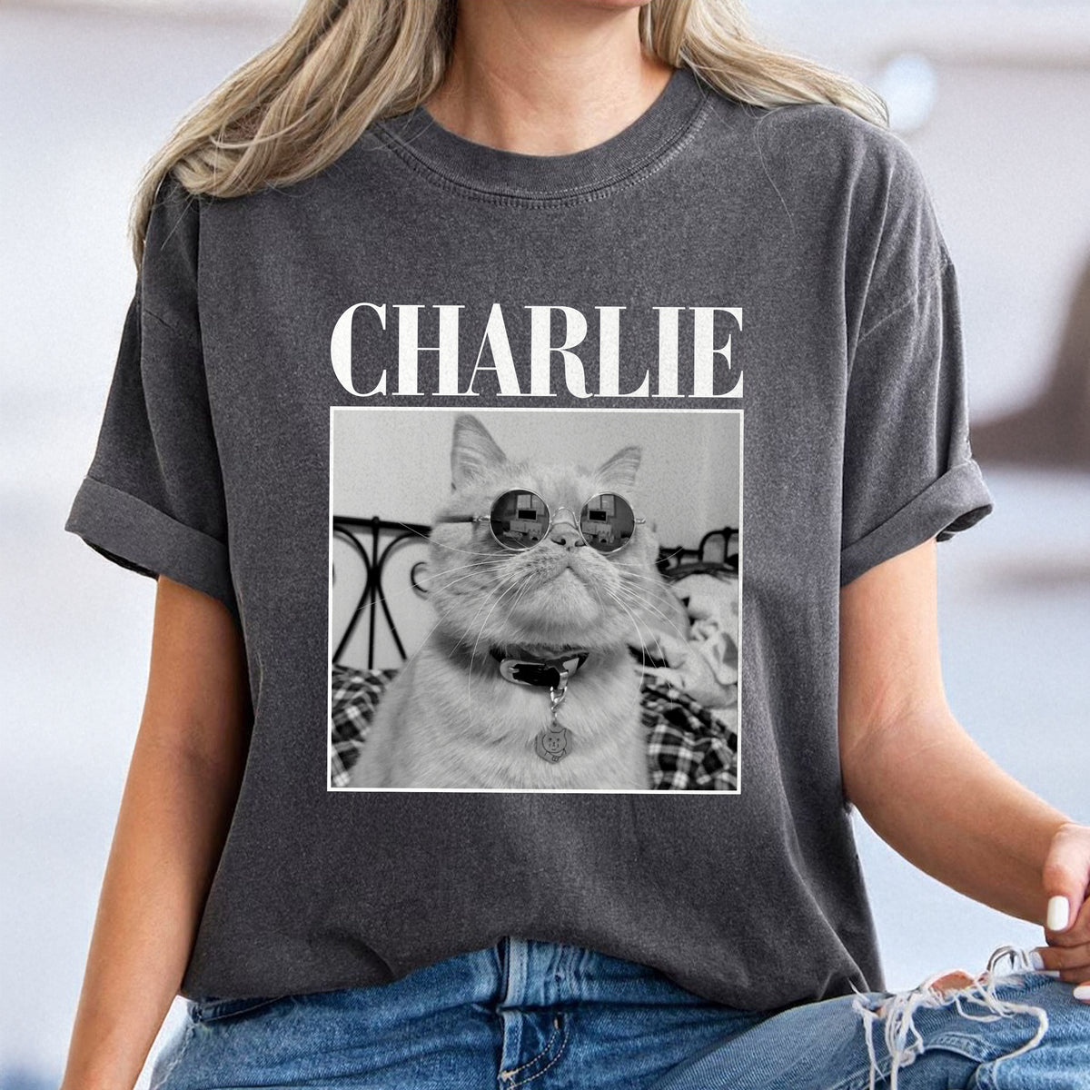 Custom Photo and Name Cat Pet Comfort Shirt Gift For Cat Pet Lovers HA75 897418