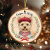 Custom Dog Photo Watercolor Ceramic Ornament, Personalized Christmas Gift for Dog Lovers CH07 180490